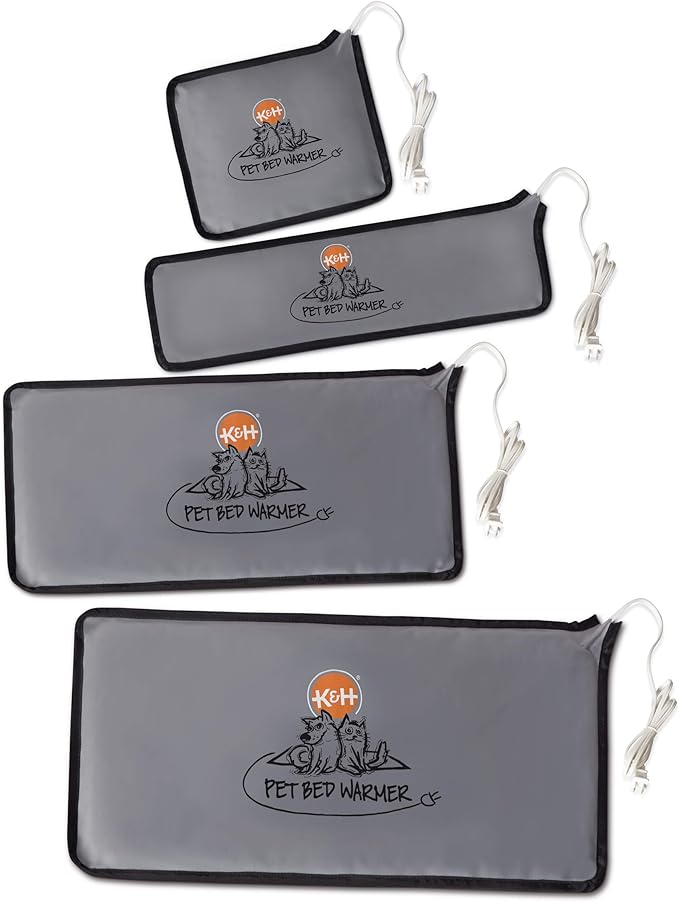 K&H Pet Products Pet Bed Warmer, Turn Any Pet Bed Into a Heated Cat or Dog Bed, Waterproof Indoor Heated Warming Pad Insert, Automatic Temperature, Safety Listed - Medium 20.5 X 6.75in Gray