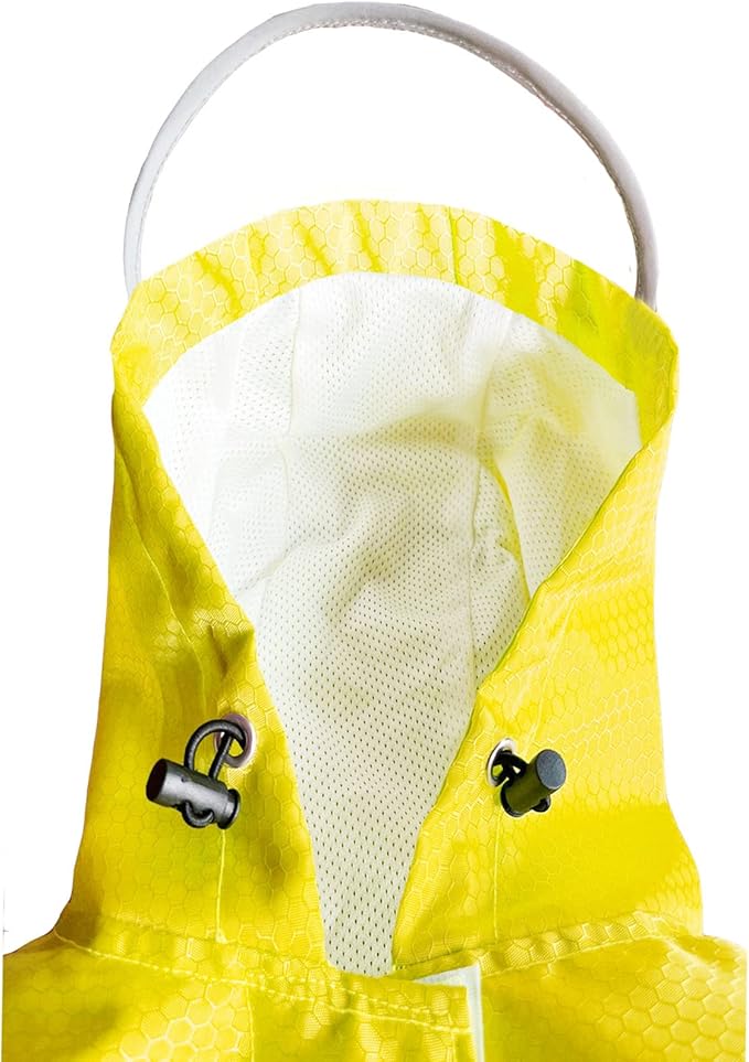 Dog Raincoat Waterproof Reflective Slicker - Lightweight Breathable Hooded Poncho Rain Coat Jacket with Adjustable Belly Strap and Leash Hole for Small Medium Large Dogs (Large, Yellow)