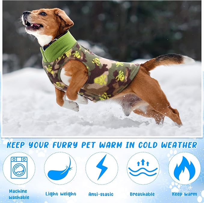 Reginary 10 Pack Medium Dog Sweaters Fleece Pet Dog Clothes with Leash Ring Soft Warm Winter Puppy Plaid Shirt(Bright)