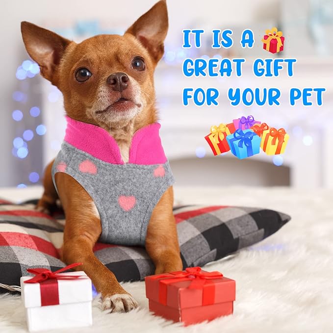 Reginary 10 Pack Small Dog Sweaters Fleece Pet Dog Clothes with Leash Ring Soft Warm Winter Puppy Plaid Shirt(Stylish)