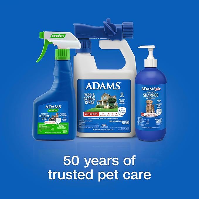 ADAMS Plus Flea & Tick Shampoo with Precor IGR for Cats, Kittens, Dogs & Puppies Over 12 Weeks Of Age, Sensitive Skin Flea Treatment, Kills Adult Fleas, Flea Eggs, Ticks, and Lice, 6 Ounces