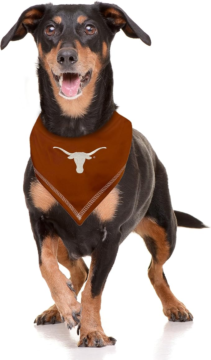 Pets First NCAA Texas Longhorns Tie Bandana, Small/Medium. Dog Bandana Scarf Bib for Pet Cat Dog. The Ultimate Game-Day, Party Bandana (TX-3550-S-M)