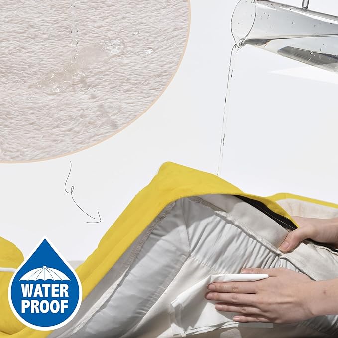 Comfort Expression Orthopedic Dog Bed for Small Dogs 24x16 Inch, Waterproof Egg Crate Foam Small Pet Bed with Removable Bolsters, Dog Couch with Washable Cover & Non-Slip Bottom, Spicy Mustard