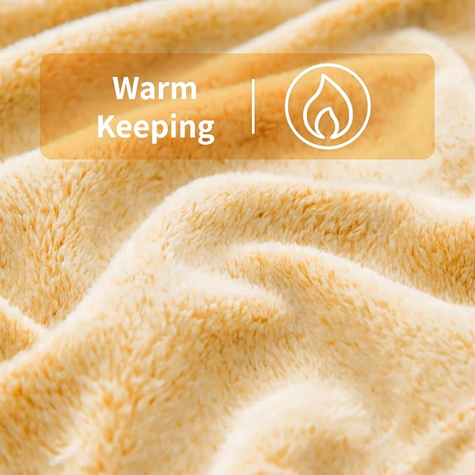 FY FIBER HOUSE Flannel Fleece Leopard Print Throw Blanket Super Soft Lightweight Fluffy Throw for Couch, 50"X60",Yellow