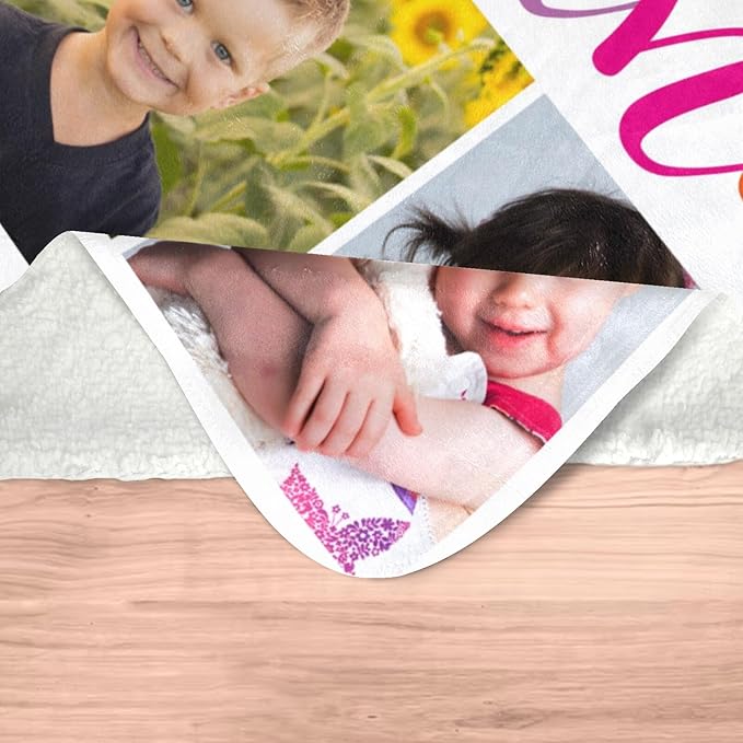 Custom Blanket with Photo, Personalized Photo Blanket, Customized Picture Blankets, Customizable Blankets, Personalized Birthday Gifts for Baby, Girl, Boy, Pet