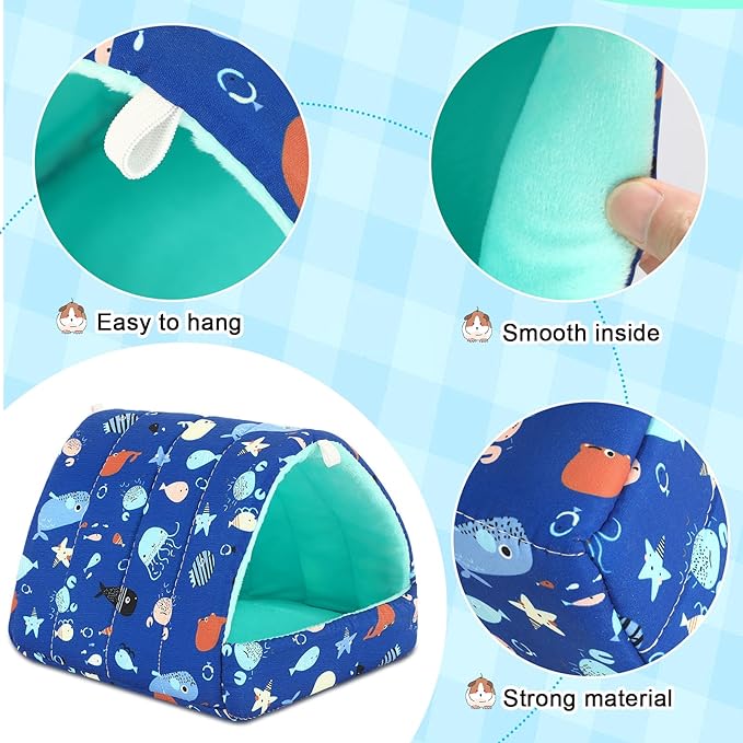 UPINS 2Pcs Guinea Pig Hideout,Guinea Pig Bed Houses Washable Small Animal House Cage Accessories for Dwarf Rabbits Chinchillas Hamsters Hedgehogs Ferrets Bearded Dragons and Rats