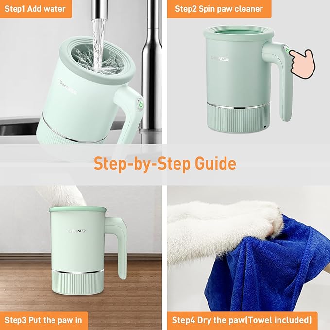 DOGNESS W02 Automatic Dog Paw Cleaner for Medium to Large Dogs (Green)