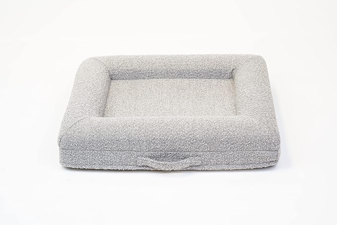 Luxury Boucle Orthopedic Memory Foam Dog Bed with Waterproof Liner and Machine Washable Cover with YKK Zippers (Small, 29" L x 23" W x 6" Th, Sand)