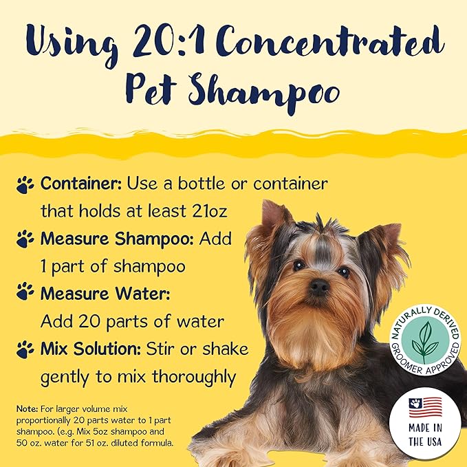 Bobbi Panter Dog Shampoo and Conditioner - Made in USA - All Natural 2-in-1 Formula for Nourish, Detangle & Reduce Shedding - Concentrated 10:1 for Professional Groomers - Pear Scent, 1 Gallon
