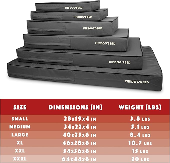 The Dog’s Bed Orthopedic Memory Foam Dog Bed, Large Grey & Black, Waterproof, Supportive Dog Bed with Replaceable Covers