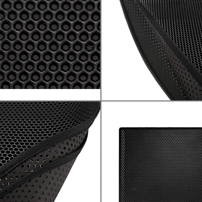 Pieviev 2 Packs Cat Litter Mat Double Layer Waterproof Urine Proof Trapping Mat (24"X15", Black)