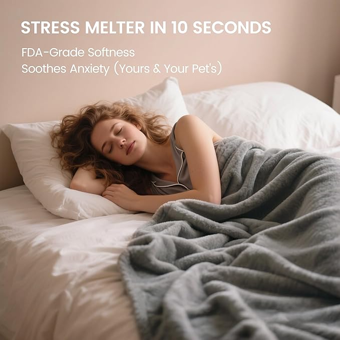 gogobunny Waterproof Blanket for Bed Couch Sofa, Liquid Pee and Fur Proof Pet Blanket for Dog Puppy Cat, Reversible Sherpa Fleece Throw Blanket Furniture Cover Protector (Grey, 50x60 inches)