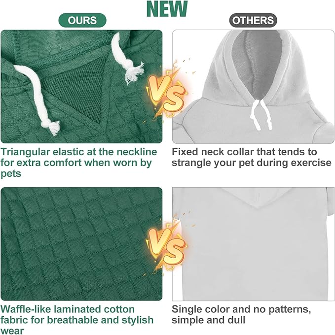 BEAUTYZOO Dog Hoodie for Small Medium Large Dogs, Winter Fall Warm Dog Clothes for Puppy S M Sized Dogs Girl Boy, Dog Sweater Shirt Hoodies with Pocket Bulldog Pitbull Cat Clothing Coat