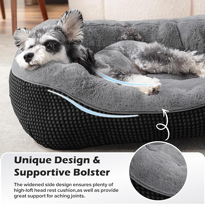 INVENHO Small Dog Bed Washable Orthopedic Calming Warming Durable Pet Bed with Anti-Slip Bottom