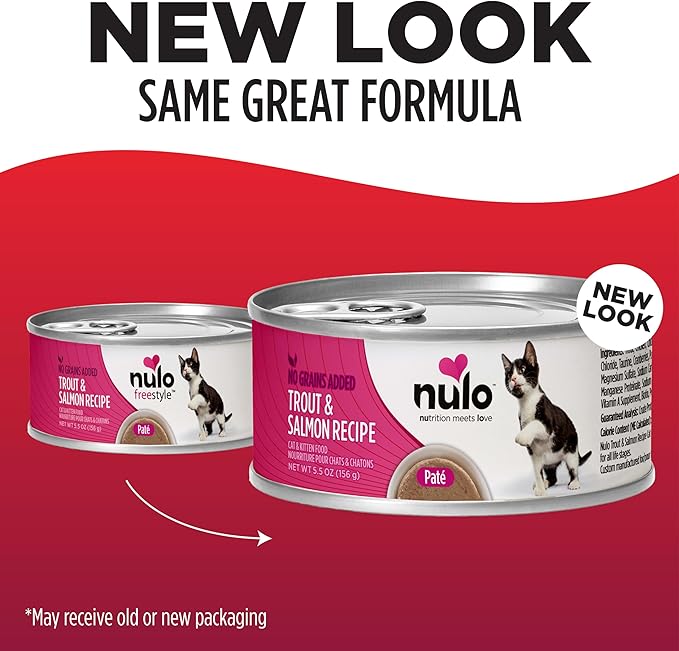 Nulo Trout & Salmon Recipe Pate Wet Canned Cat Food, 5.5 Ounce (Pack of 24)