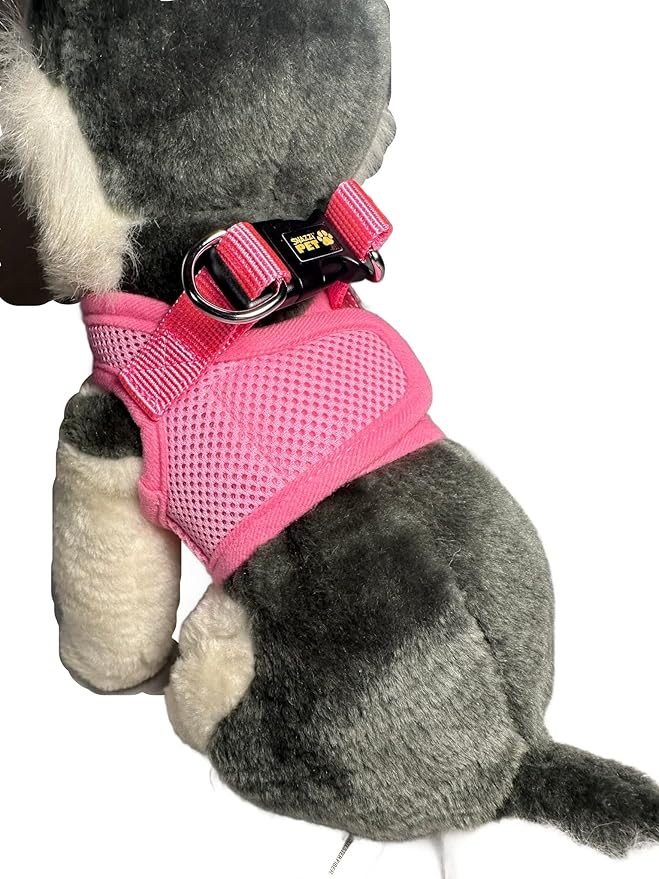 Soft No Pull Step-in Dog Harness Small Dog XXS XS Vest for Teacup, Chihuahua, Yorkie, Pomeranian Dog Vest Harness for Comfy Puppy Pink Mesh for Puppies (XL 17.5"-19.5" 13-17 lbs)