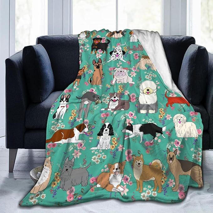 Dog Gifts Blanket 50"X40" Bed Throw Blanket Soft Lightweight Cozy Warm Blankets for Kids Teens Men Women