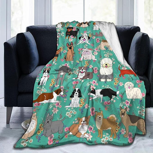 Dog Gifts Blanket 50"X40" Bed Throw Blanket Soft Lightweight Cozy Warm Blankets for Kids Teens Men Women