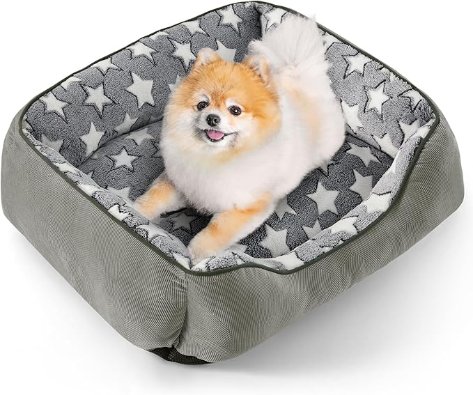SIWA MARY Dog Bed Medium Size Dog,Waterproof Dog Sofa Beds,Comfort Dog Beds for Medium Dogs with Non-Slip Botttom,S Plus(25"x21"x8") Dark Grey