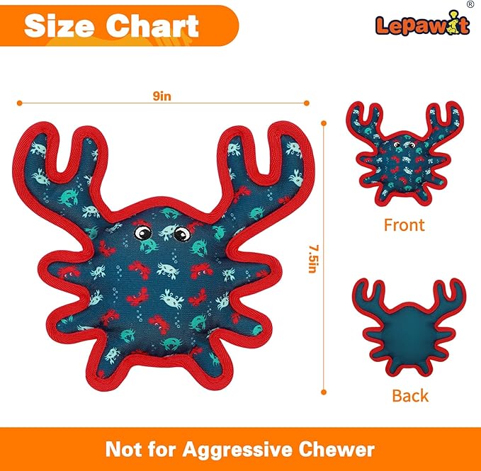 Squeaky Dog Toys, Sturdy Dog Toys for Dogs Indoor Play, Cute Crab Interactive Toy for Small and Medium Dogs
