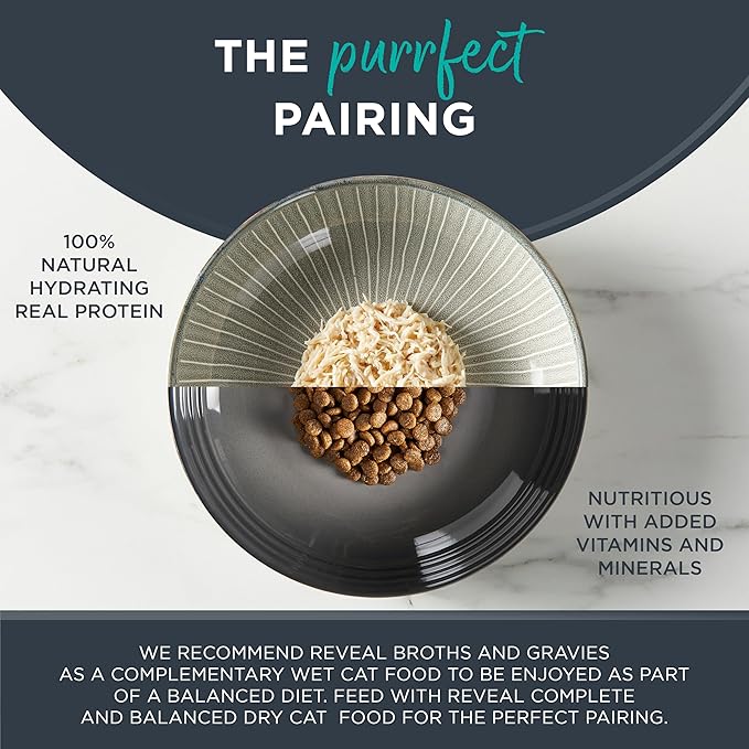 Reveal Natural Wet Canned Cat Food, Limited Ingredient, Grain Free, High Protein with No Artificial Additives, Fish and Chicken Variety in Broth (20 x 2.47 oz Cans)