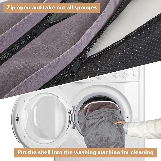 Comfort Expression Orthopedic Dog Bed for Large Dogs 38x25 Inch, Waterproof Supportive Egg Crate Foam Large Pet Bed with Removable Bolsters, Dog Couch with Washable Cover & Non-Slip Bottom, Purple