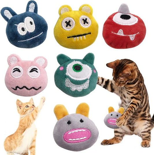 Catnip Toys for Small Cats 6 Pcs Xmas Kitten Chewing Toys Interactive Plush Cat Toy