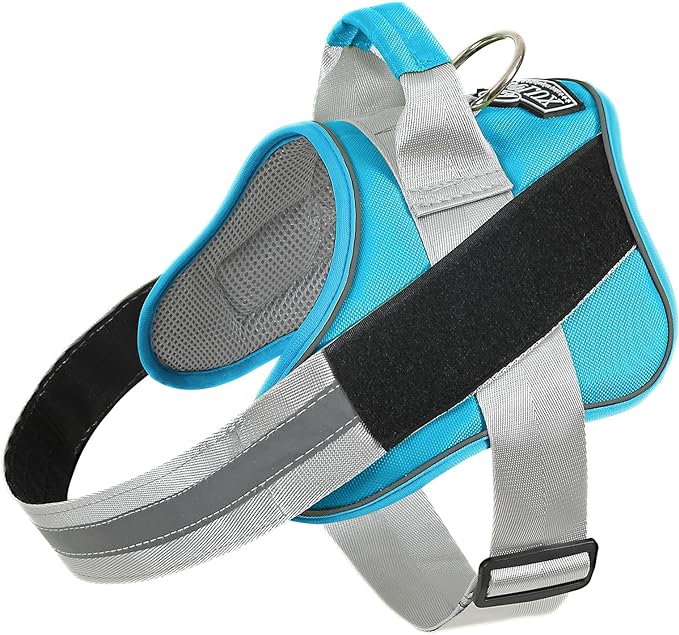 Bolux Dog Harness, No-Pull Reflective Dog Vest, Breathable Adjustable Pet Harness with Handle for Outdoor Walking - No More Pulling, Tugging or Choking (OceanicBlue, Medium (Pack of 1))