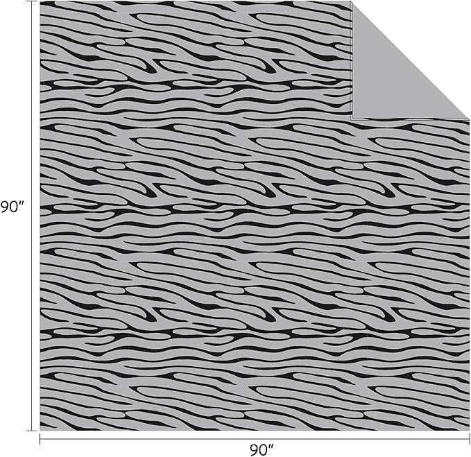 FY FIBER HOUSE Flannel Fleece Throw Blanket, Lightweight Cozy Plush Microfiber Bedspreads for Adults,90 by 90-Inch,Black Zebra