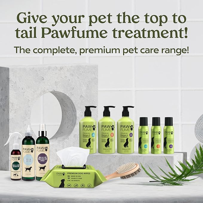 Pawfume Dog Wipes 4 x 100 Count, Pet Wipes – Hypoallergenic & Gentle Dog Wipes for Eyes, Face, Butt, and Paws – Cleaning & Deodorizing, Grooming Tear Stain Wipes for Puppy, Adult Dogs & Cats