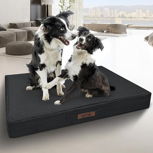 Sytopia 36-Inch Indestructible Chew-Resistant Dog Bed – Large, Waterproof & Orthopedic Pet Bed for Outdoor Use, Supports Up to 60 lbs, Machine-Washable, Great for Crates – Dark Grey