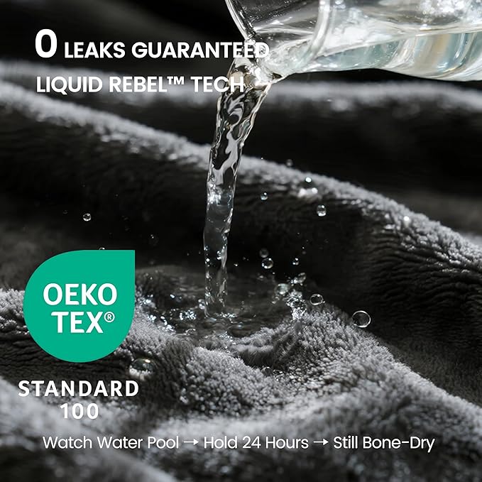 gogobunny Waterproof Bed Blanket, Reversible Sherpa Fleece Throw Blanket for Dog Puppy Cat, Furniture Cover Protects Bed Couch Sofa from Liquid Pee and Pet Fur (Dark Grey, 60x80 inches)