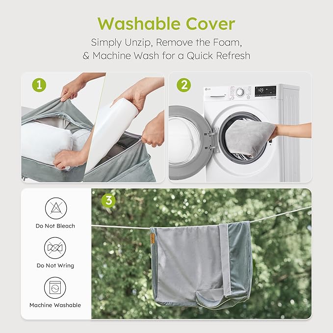 Large Orthopedic Dog Bed, Pet Bed Large Size Dog, Dual-Sided Cooling Beds with Memory Foam Washable Cover Nonslip Bottom, Waterproof Pet Beds with Bolsters, Light Grey