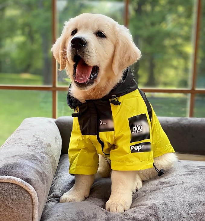 ChoChoCho NASA Dog Raincoat, Reflective Water Proof Rain Jacket, Costume, Clothes, Pet Stylish Streetwear Outfit for Cat Puppy Small Medium Large