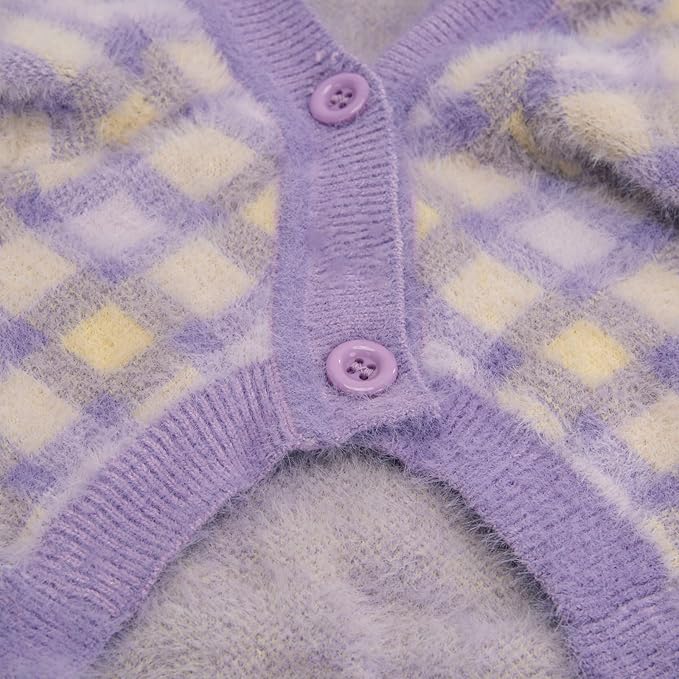 Dog Sweater, 2-3 Pack Warm Soft Pet Clothes for Puppy, Medium Large Cat, Girl or Boy, Shirt for Winter Christmas (Purple, Small)