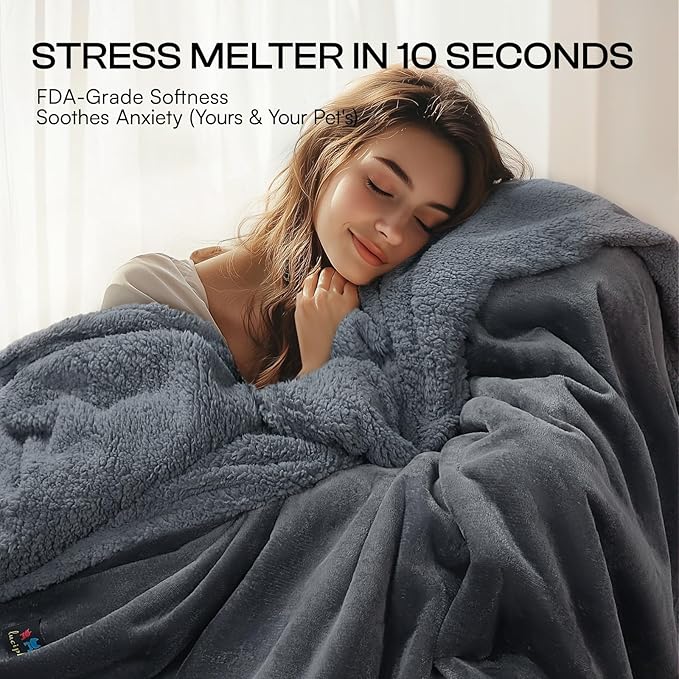 Luciphia Waterproof Blanket for Large Dogs Liquid Proof Furniture Protector Washable Pet Reversible Bed Cover for Couch Soft Sherpa Fleece Cat Blanket for Small Medium Light Grey Large（65" x 57"）