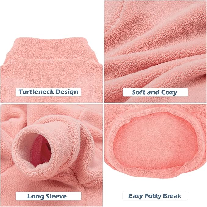 Dog Sweater, 3 Pack Dog Sweaters for Small Dogs Girl Boy, Ultra Soft Warm Puppy Clothes Dog Coat for Winter (Peach+Lt Camel+Pink, X-Small)