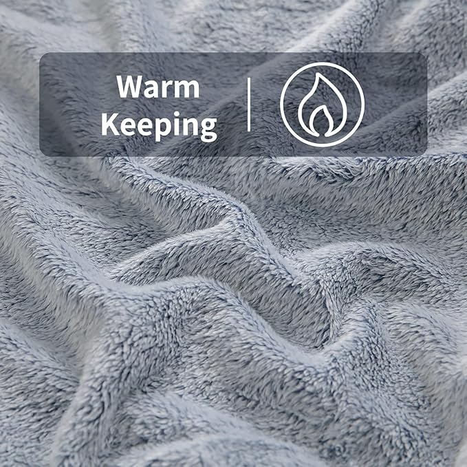 FY FIBER HOUSE Flannel Fleece Leopard Print Throw Blanket Super Soft Lightweight Fluffy Throw for Couch, 40"X50",Blue