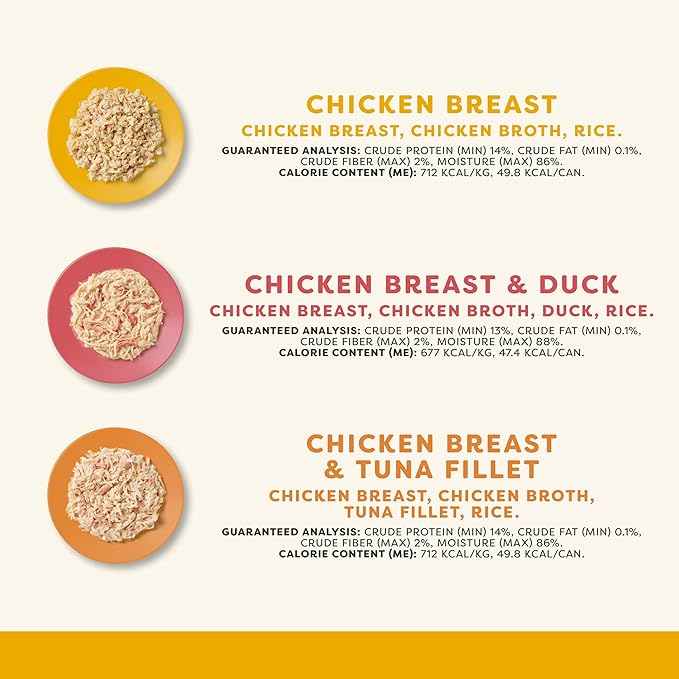 Applaws Natural Wet Canned Cat Food, Limited and Natural Ingredients, High Protein with No Artificial Additives, Chicken Selection Variety Pack in Broth (12 x 2.47oz Cans)