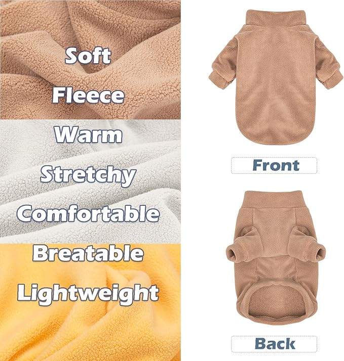 Dog Sweater, 3 Pack Dog Sweaters for Small Dogs Girl Boy, Ultra Soft Warm Puppy Clothes Dog Coat for Winter (Camel+Beige+Yellow, XX-Small)