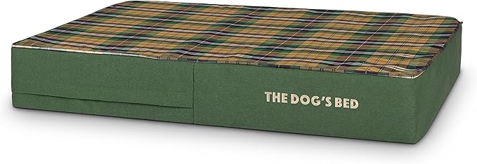 The Dog’s Bed Orthopedic Memory Foam Dog Bed, Large Green Tartan, Pain Relief for Arthritis, Hip & Elbow Dysplasia, Post Surgery, Lameness, Supportive, Calming, Waterproof Washable Cover