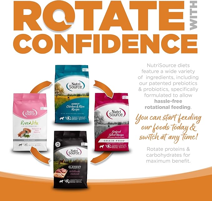 NutriSource Grain Free Dry Dog Food, Lamb Meal and Peas, 12LB