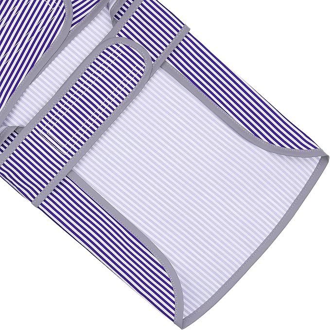 Dog Raincoat for Medium Dogs Puppies Waterproof Hooded Rain Jacket with Reflective Strips Leash Hole & Poncho Adjustable Fit (Bluestripe,L)