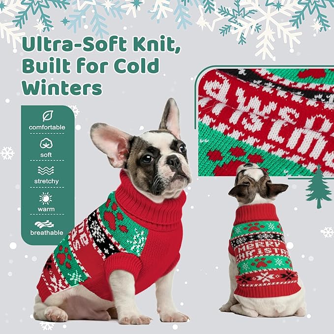 Dog Sweater Small Winter Clothes Sweaters pet Warm Puppy Medium Fleece Soft Turtleneck Pullover Large Girl Frenchie Clothes Puppy Clothes for Small Dogs Girl