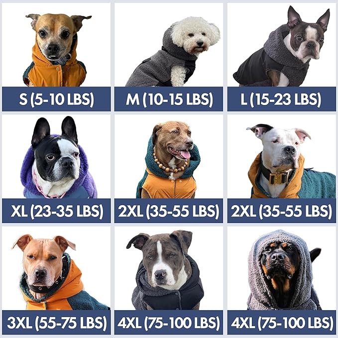 Spark Paws Reversible Dog Sweater, Sherpa Jacket Vest with Warm Fleece Lining, Warm Coat for Winter, Suitable for Small Medium, Large, XL XXL Dogs - Orange and Green - 3XL