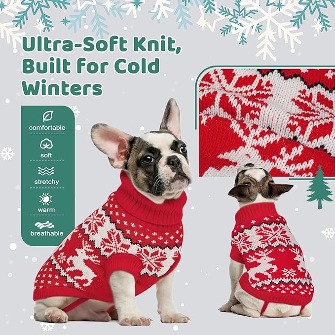 Dog Sweater Small Winter Clothes Sweaters pet Warm Puppy Medium Fleece Soft Turtleneck Pullover Large Girl Frenchie Clothes Puppy Clothes for Small Dogs Girl