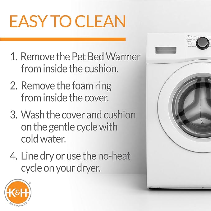 K&H Pet Products Thermo-Kitty Bed Heated Cat Beds for Indoor Cats & Dogs, Calming Warming Pillow Pet Bed, Machine Washable, Removable Heater, Safety Listed - Small 16" Round Sage/Tan