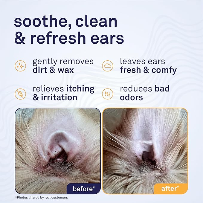 Petpost | Dog Ear Cleaner Wipes - Ultra Soft Cotton Pads in Coconut Oil Aloe Solution - Dog Ear Rinse & Cleanser 100 ct.