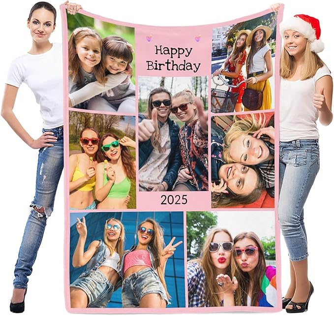 Personalized Birthday Gifts for Women, Custom Blanket with Photo, Customized Blanket, Personalized Picture Blankets, Customizable Blankets, Custom Photo Gifts for Best Friend