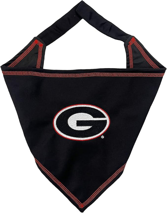 NCAA Georgia Bulldogs Tie Bandana, Small/Medium. Dog Bandana Scarf Bib for Pet Cat Dog. The Ultimate Game-Day, Party Bandana